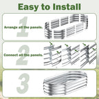 Galvanized Raised Garden Bed Outdoor, 4X2X1Ft(2Pack) Metal Heavy Duty Planter Boxes For Gardening, Easy Assemble Bottomless Small Oval Plant Container Kit For Vegetable, Flower, Fruit, Silver