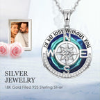 Mothers Day Gifts for Wife Compass Necklaces for Womens Jewelry for Wife Birthday Gift Ideas Wedding Anniversary Birthday Gifts for Wife Her Necklace, 18k Real Gold Filled S925 Sterling Silver Based