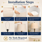 Empire Beige Linen Lamp Shades Set Of 2, 6X16X10.8 In Spider Fitter | Set Of 2 Empire Beige Lamp Shades,Easy Assembly,Soft Warm Light For Table And Floor Lamps In Living Rooms & Home Offices