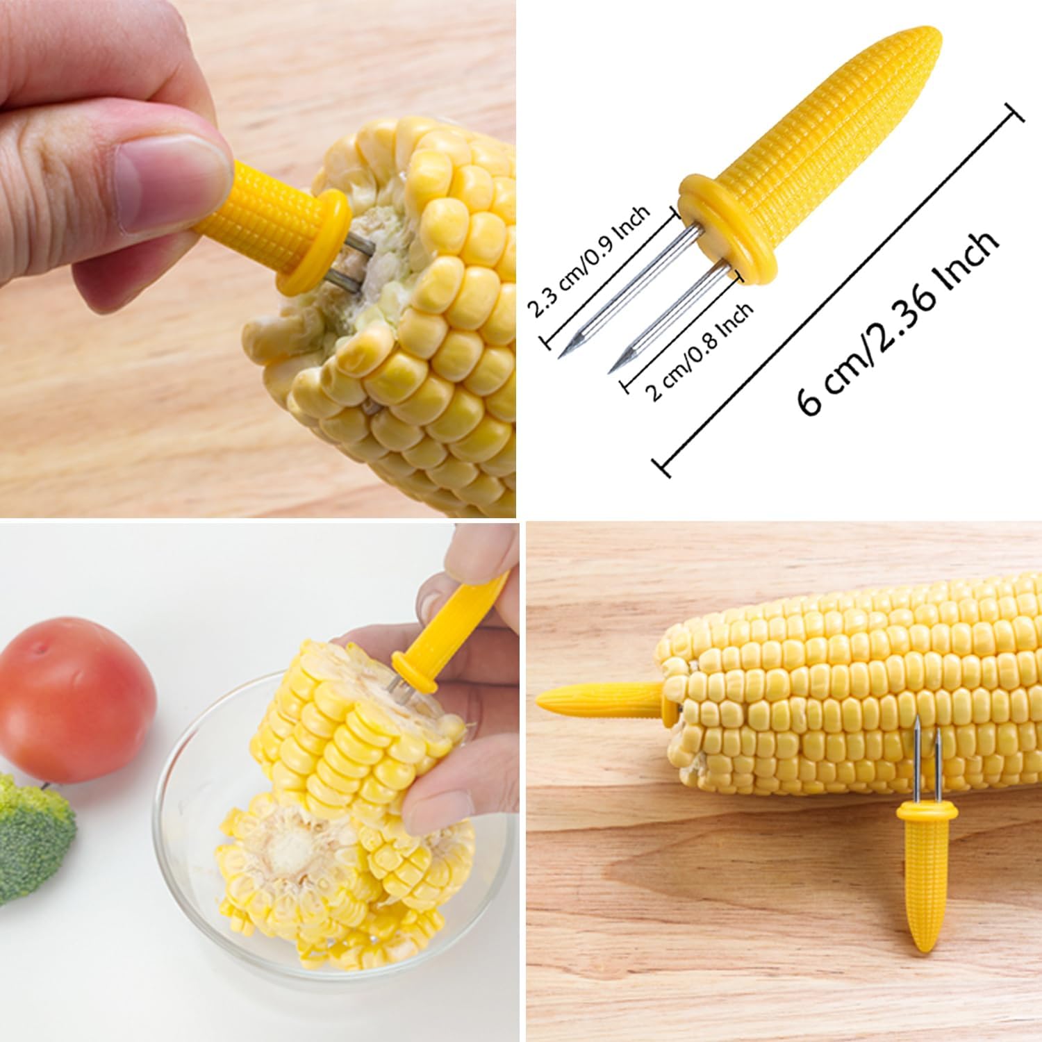 24 Pack Stainless Steel Corn Holders - Corn On The Grill & Cob Skewers For Home & Bbq Cooking
