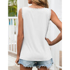 JUSTFASHIONNOW Womens Lace Tank Tops Summer Scoop Neck Casual 2026 Sleeveless Tops Trendy Dressy Loose Fit Shirts