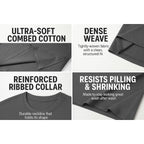 6-Pack Bulk Men’S T-Shirts – Soft Pre-Shrunk Premium Cotton, Short Sleeves, Reinforced Collar, Crew Neck, Casual Fit