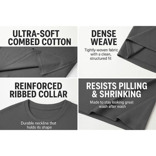 6-Pack Bulk Men’S T-Shirts – Soft Pre-Shrunk Premium Cotton, Short Sleeves, Reinforced Collar, Crew Neck, Casual Fit