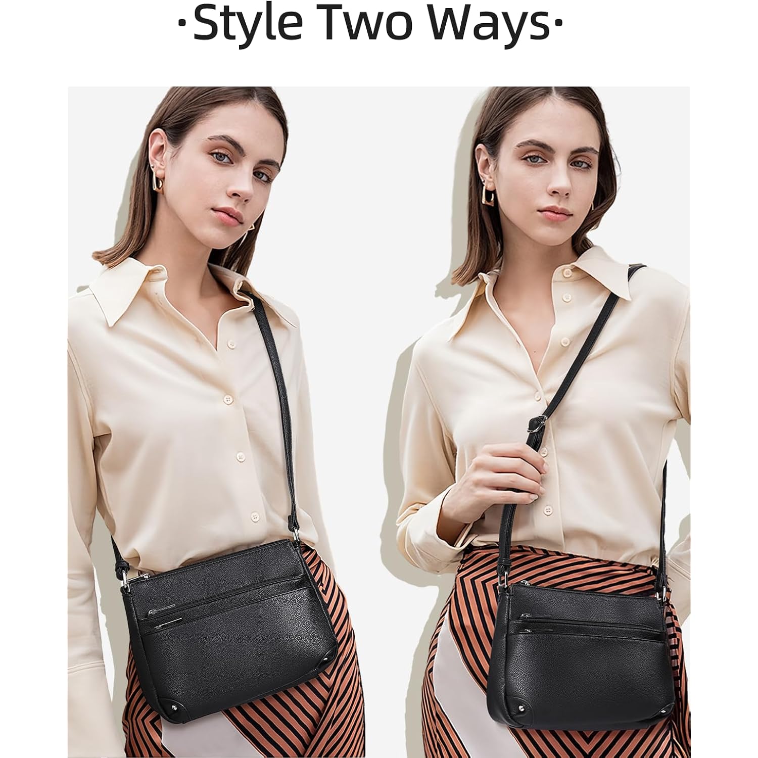 WESTBRONCO Crossbody Bags for Women, Medium Size Shoulder Handbags, Satchel Purse with Multi Zipper Pocket