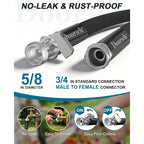 Garden Hose, Lightweight, Ultra Flexible, Durable, Kink-Free Water Hose With Valve - Made Of Tpu, Drinking Water Safe Material, Non-Shrinking, Easy To Store, All-Weather, Black (50 Ft)