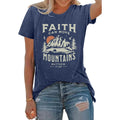 Women Graphic T-Shirts Cute Tees Summer Causal Tops Heather Navy