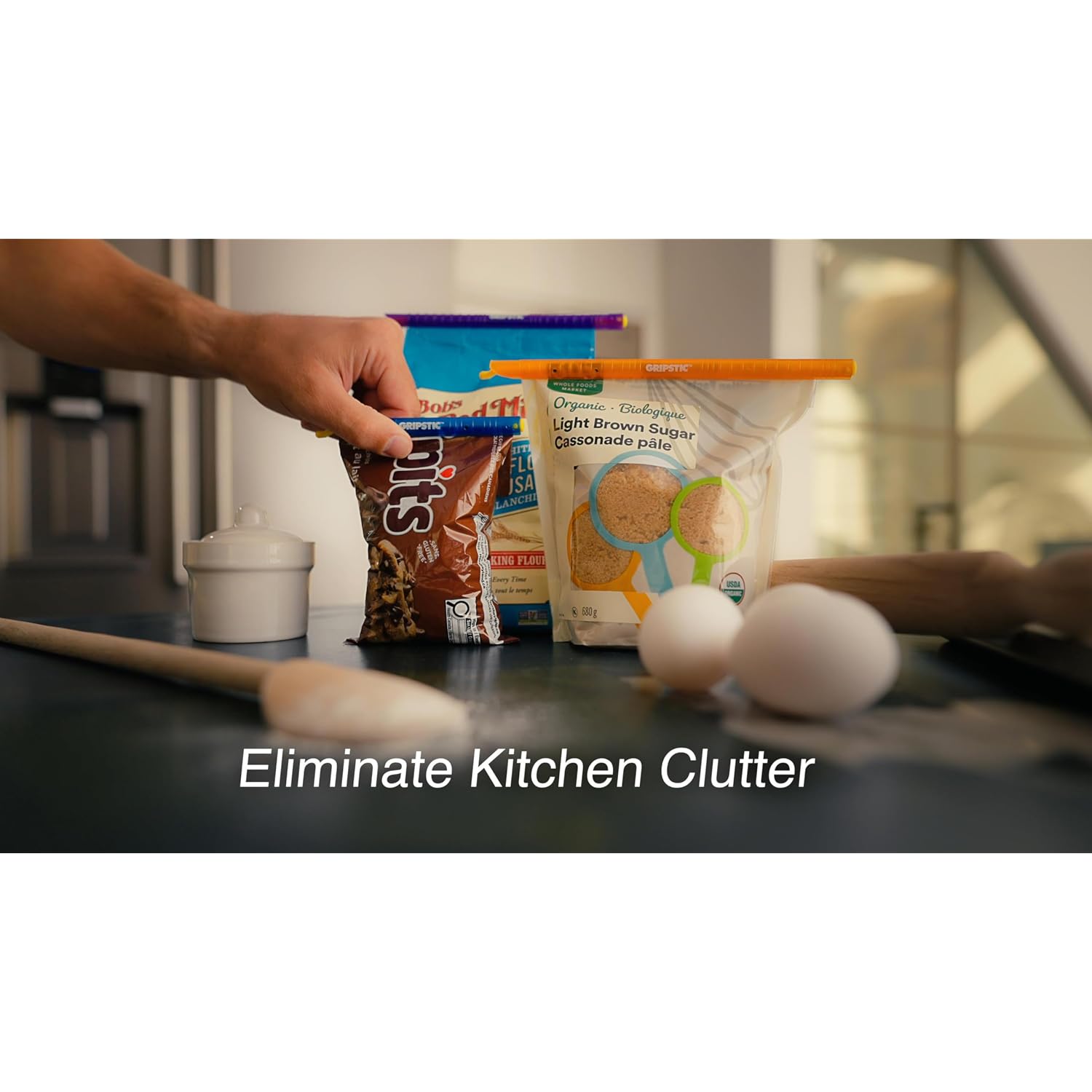 Gripstic 12 Pack Assorted Food Bag Sealers Reusable Chip Clips Bag Clips | Seal Bags Airtight To Keep Food Fresh
