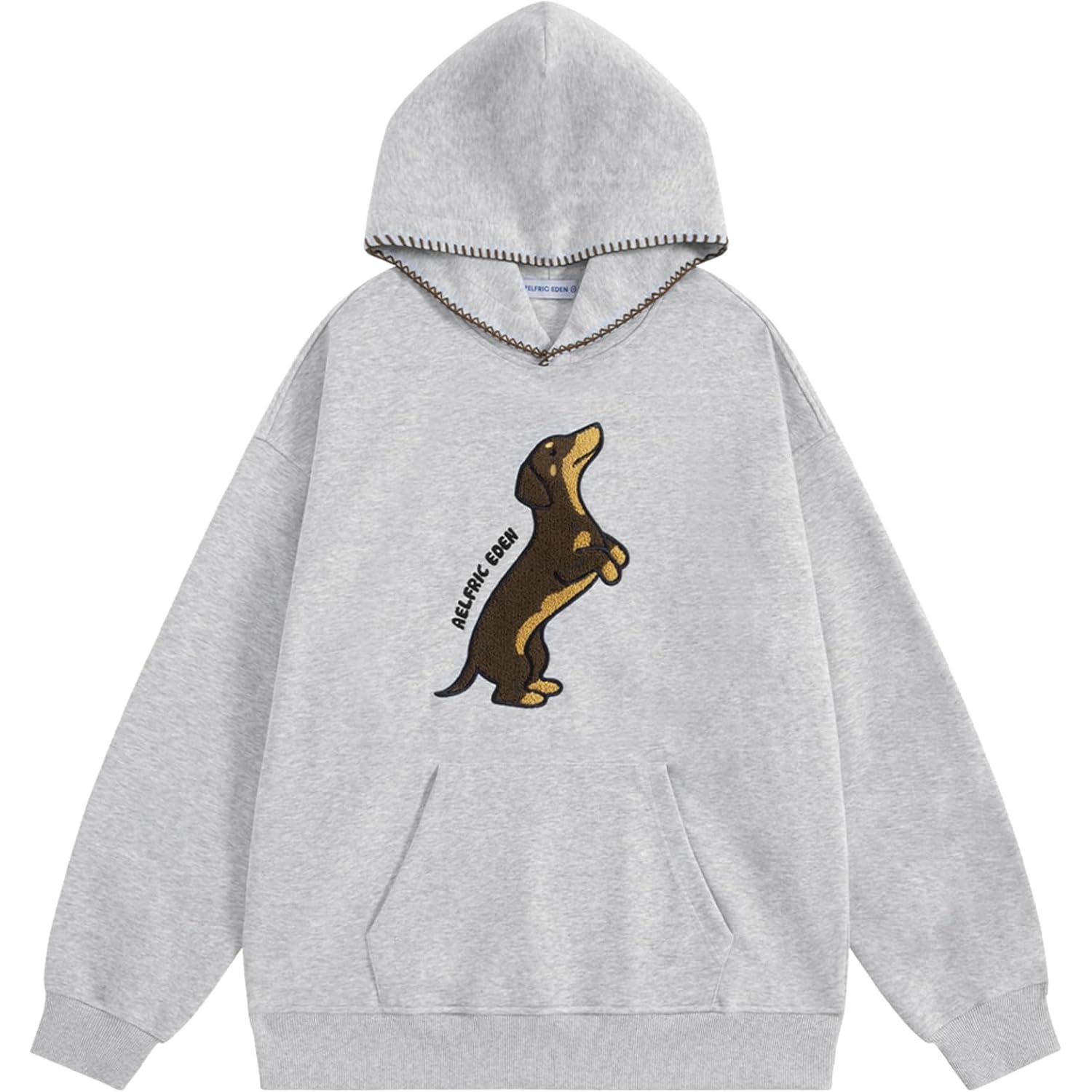 Aelfric Eden Dog Graphic Hoodies Unisex Oversized Dachshund Pullover Hoodie Y2K Streetwear Hooded Sweatshirt