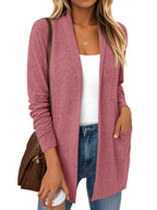LILLUSORY Cardigan for Women Lightweight Cardigans Fall Fashion Outfits | Open Front Long Cardigan with Pockets, Business Casual Travel Outfits