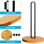 Tonlea Wooden Paper Towel Holder Countertop, Kitchen-Towel-Holder Freestanding With Non-Slip Base For Bathroom