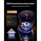 Cordless Vacuum Cleaner, 650W/55Kpa Vacuum Cleaners For Home, 70Mins Stick Vacuum With Self-Standing,Anti-Tangle,Wall Mount Charging,Lightweight Wireless Vacuum For Hardwood Floors Carpet Pet Hair Car