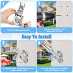 1" Flag Pole Holder For Outside House, Reeron 2-Positions Metal Flagpole Bracket Mounts, Aluminium Rustproof Flag Pole Wall Porch Mounting Brackets With 3 Fixed Holes & Steel Hardwares (Silver-1 Pack)