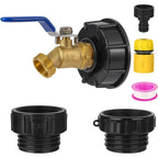 275-330 Gallon Ibc Tote Hose Adapter,3-Size Ibc Tote Adapter, 2.44" Fine、2 "Fine, And 2" Coarse Thread,3/4" Male Npt Inlet ×3/4" Male Ght Brass Hose Faucet Garden Hose Connector