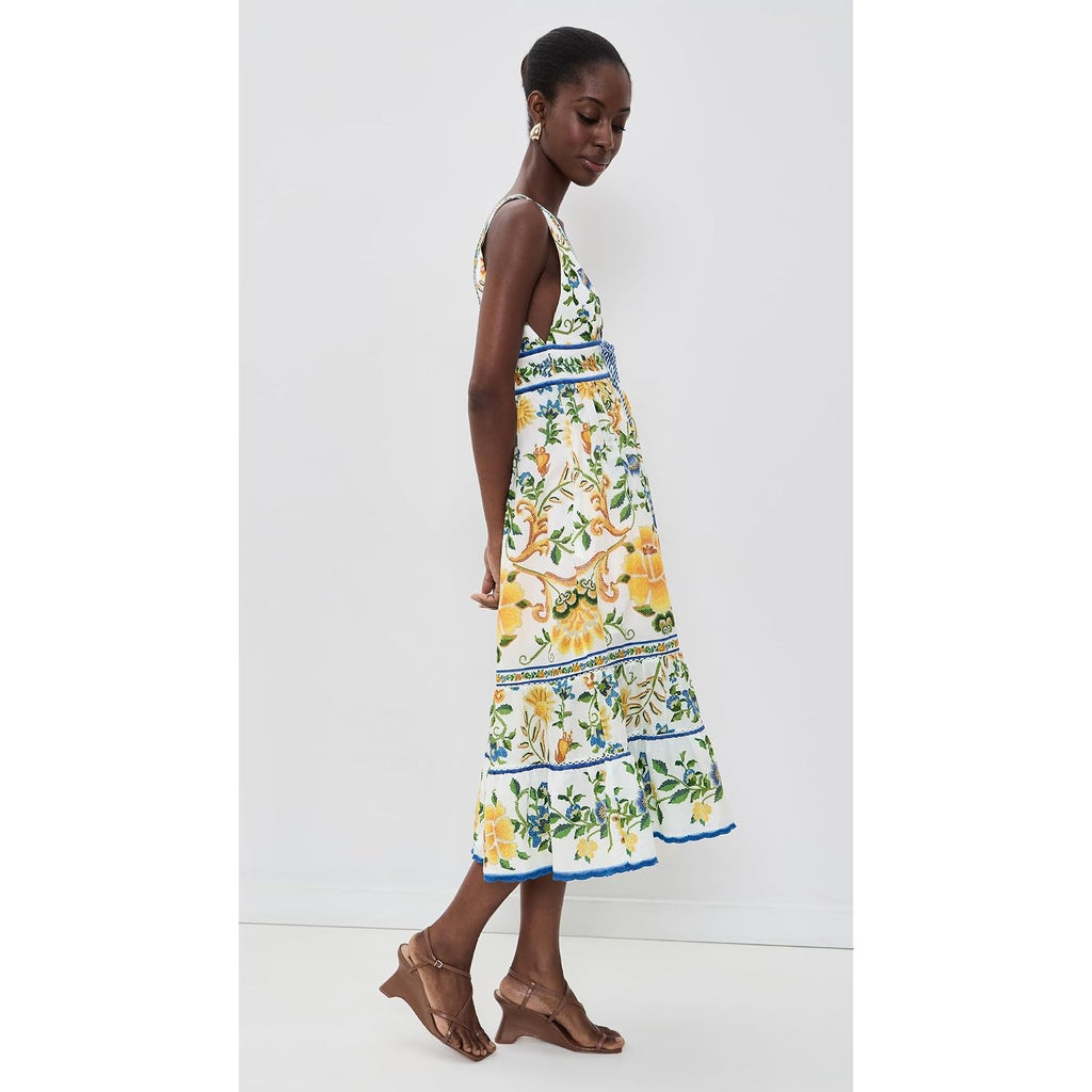 Farm Rio Women'S Emily Floral Tapestry Midi Dress
