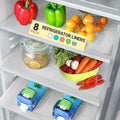 Refrigerator Liners For Shelves (8 Pack) By Linda’S Essentials - Non-Adhesive Drawer And Shelf Liner, Bpa-Free Fridge Mats For Kitchen & Cabinets, Easy To Clean, Ideal Household Essentials (Clear)