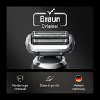 Braun Series 7 Electric Shaver Replacement Head, Easily Attach Your Shaver Head for a Shave as efficient as Day one, Compatible with New Generation Series 7 Shavers, 74S, Silver