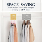House Day Pink Velvet Hangers 60 Pack, Premium Non-Slip Felt Clothes, Sturdy Heavy Duty Coat, Durable Hangers For Suits, Space Saving With No Hanger Mark, 360° Swivel Rotating Rose Gold Hook