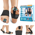 Hammer Toe Straightener - Non-Slip Hammer Toe Corrector for Women & Men - Adjustable Toe Splint Relief for Broken, Curled Support - Toe Wrap for Standing, Resting (1 Foot Wrap & 1 Strap)