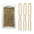 U Shaped Gold Hair Pins For Buns, 100 Pcs 2.8" Blonde Hair Pins For Women Hair Styling With Thick Hair