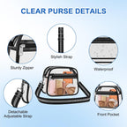 Clear Bag For Stadium Events Clear Purse For Women Crossbody Bag Adjustable Shoulder Strap For Concert Sports Festival
