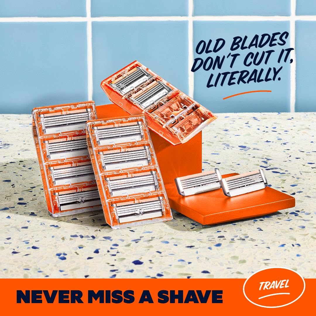 Dollar Shave Club | Travel Shave Set | 4 Swift Rinse Refill Cartridges, 1 Handle (Black), 1 Razor Cover