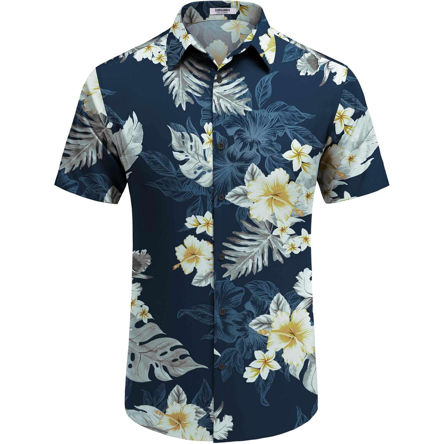 Coofandy Mens Hawaiian Shirt Short Sleeve Button Down Shirts Tropical Floral Summer Beach Shirts