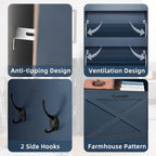 Joaxswe Shoe Cabinet Storage For Entryway With 2 Flip Drawers 2 Hook Open Storage Layer Rack Narrow Organizer Slim Hidden Wood Shoe Cabinet Furniture Dark Blue