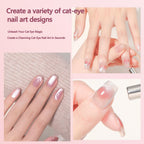 Cat Eye Magnet Nail Art Tool, Cat Eye Magnet Set for Nails, 3-in-1 Round Cat Eye Magnet with Ball Magnets, Magnetic Nail Art Pen, Perfect for Home DIY, Nail Art Design (Magnet Only, No Gel Included)