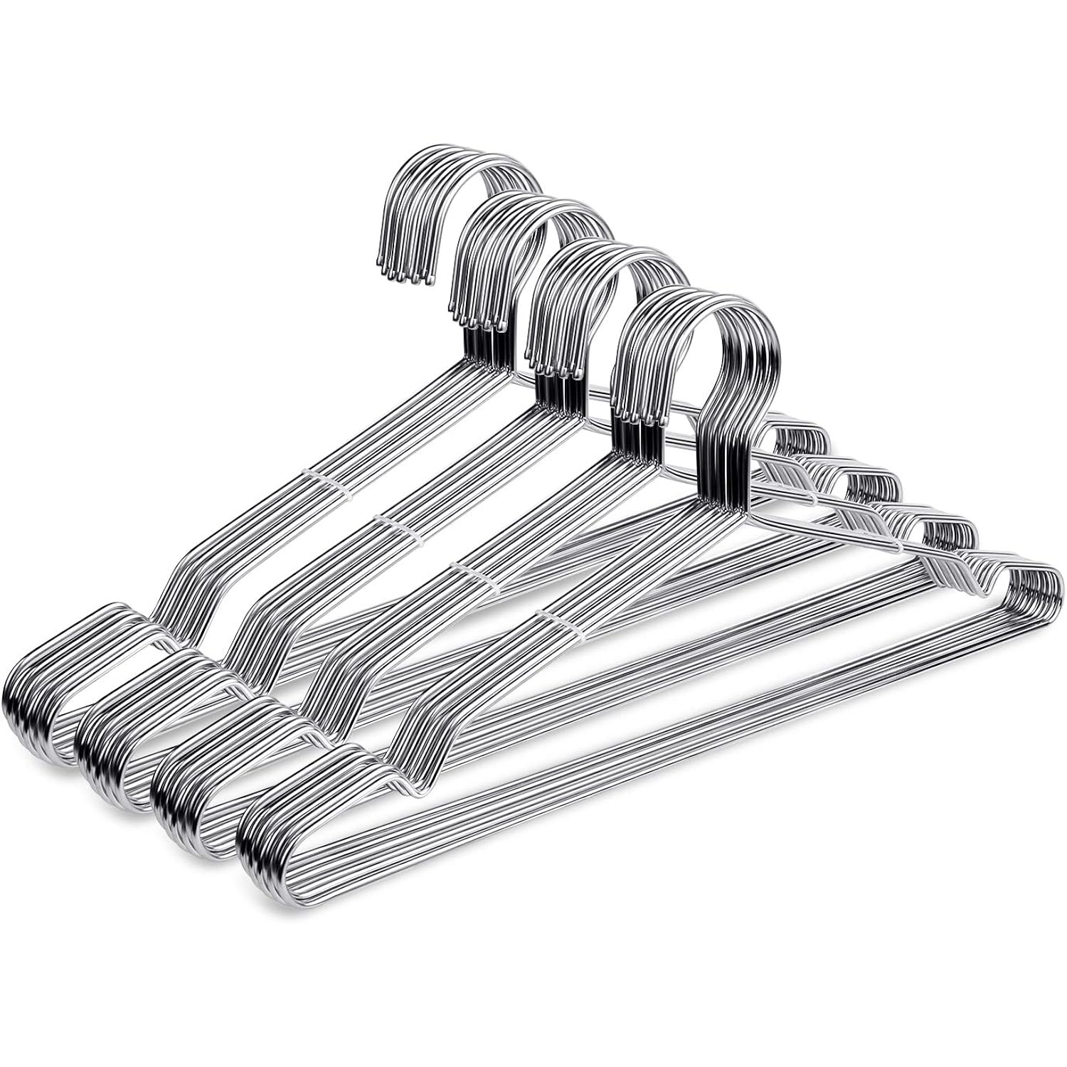 Fayleeko Wire Coat Hangers 40 Pack Strong Heavy Duty Stainless Steel Metal Ultra Thin Space Saving Clothes Hangers 16.5 Inch