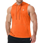 Runhit Men'S Workout Hooded Tank Tops Gym Sleeveless Hoodie Bodybuilding Muscle Cut Off T Shirt For Athletic Running Casual