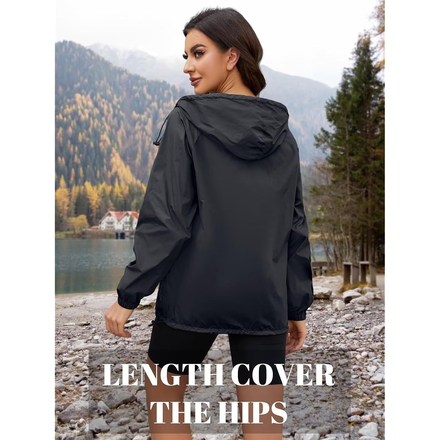 Light Weight Rain Jacket Women Waterproof Windbreaker Travel Rain Coats For Women Packable S-Xxl