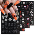 Halloween 5D Nail Stickers Skull Pumpkin Head Nail Art Supplies Nail Art Decoration (Halloween A)