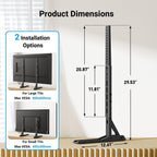 Perlesmith Universal Tv Stand Mount For 20-75 Inch Tvs, Height Adjustable Table Top Tv Stand, Great Load-Bearing Replacement Tv Legs With Steel Holds Up To 110Lbs, Max Vesa 800 X 600Mm Pstvs01