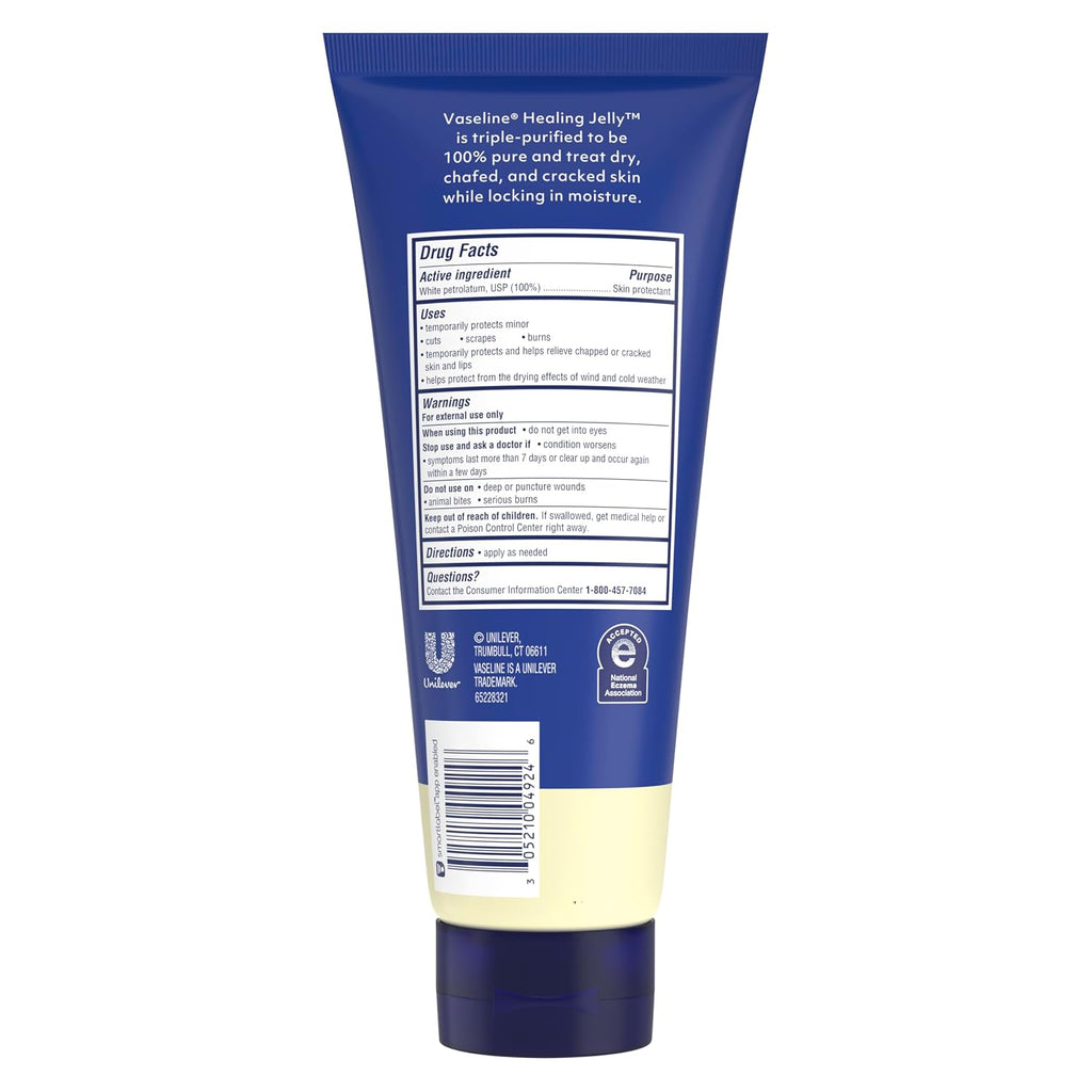Vaseline Original Healing Jelly 100% White Petrolatum Skin Protectant 1 Ct For Mess-Free Moisturizing On-The-Go, With 3X Purified Purity-Guaranteed Formula, 6.8 Oz