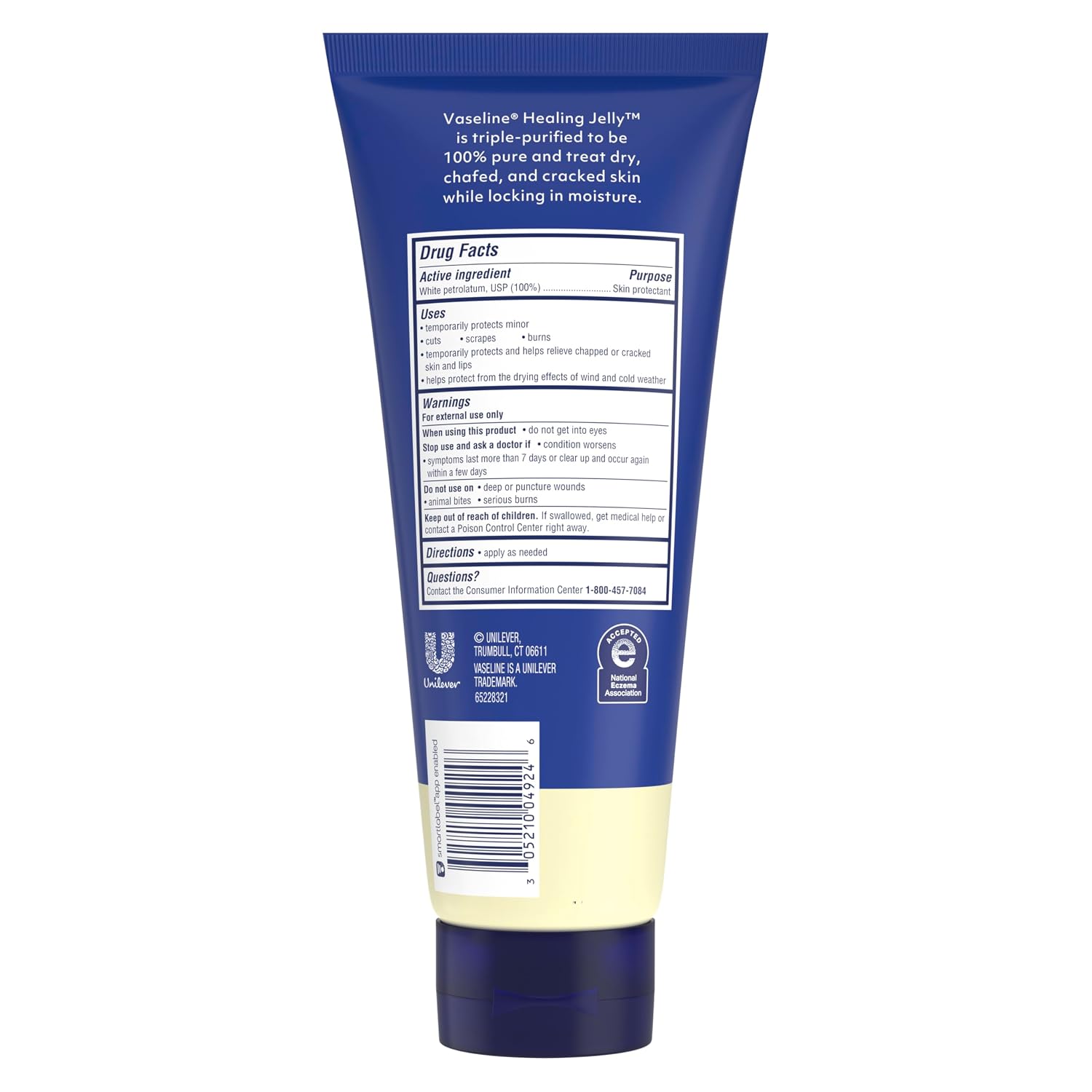 Vaseline Original Healing Jelly 100% White Petrolatum Skin Protectant 1 Ct For Mess-Free Moisturizing On-The-Go, With 3X Purified Purity-Guaranteed Formula, 6.8 Oz