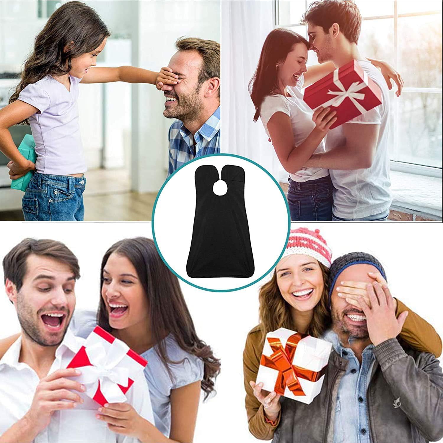 Beard Bib Apron, Beard Trimming Catcher for Men Shaving Hair Clippings Non-Stick Waterproof Grooming Cloth