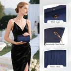 Pleated Satin Evening Bag For Women, Formal Clutch Purse, Envelope Handbag For Wedding, Prom, Party & Cocktail