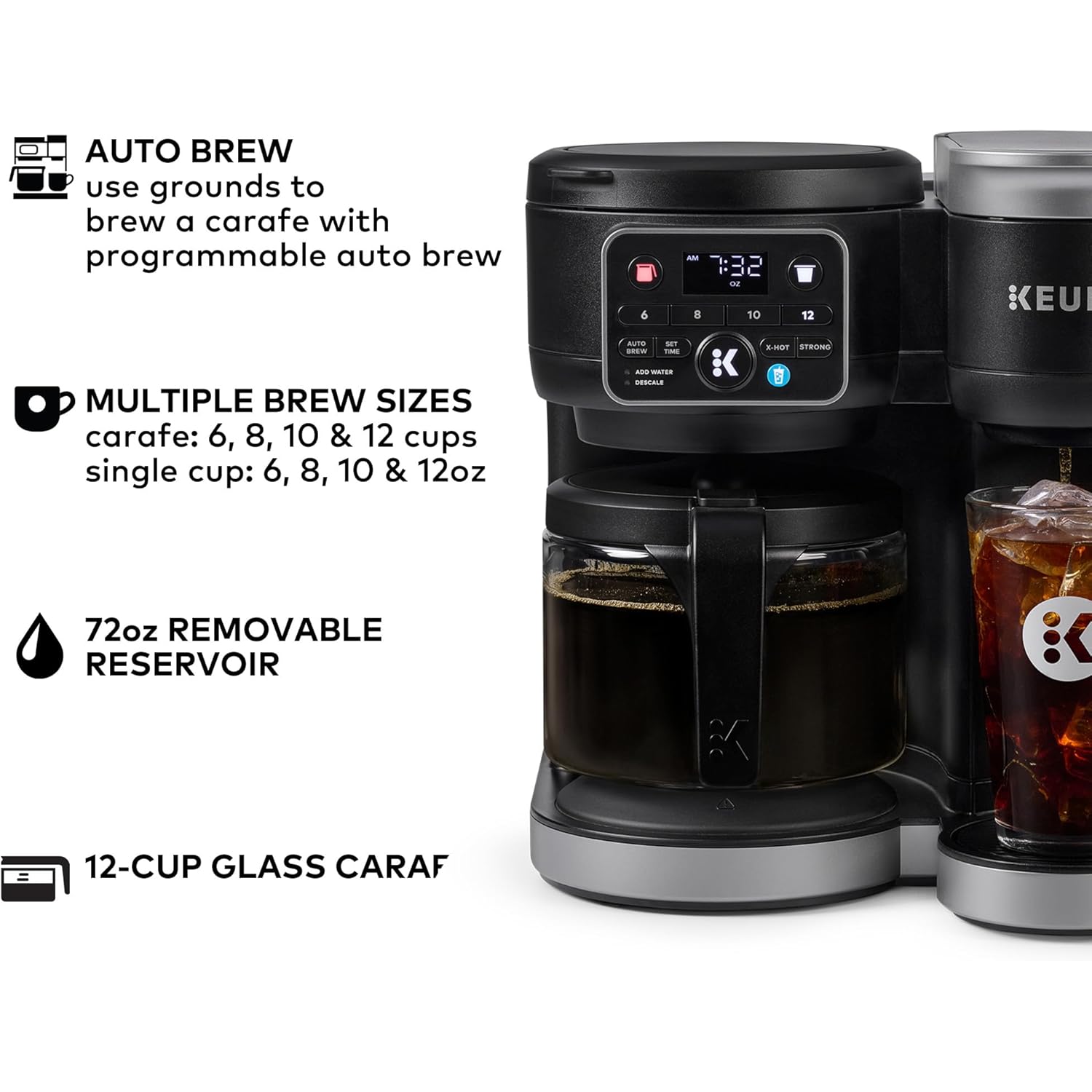 Keurig K-Duo Hot & Iced Single Serve & Carafe Coffee Maker, MultiStream Technology, 72oz Reservoir (Gen 2)