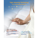 Kayfia Full Mattress Topper, Thick Mattress Pad For Back Pain Relief, White