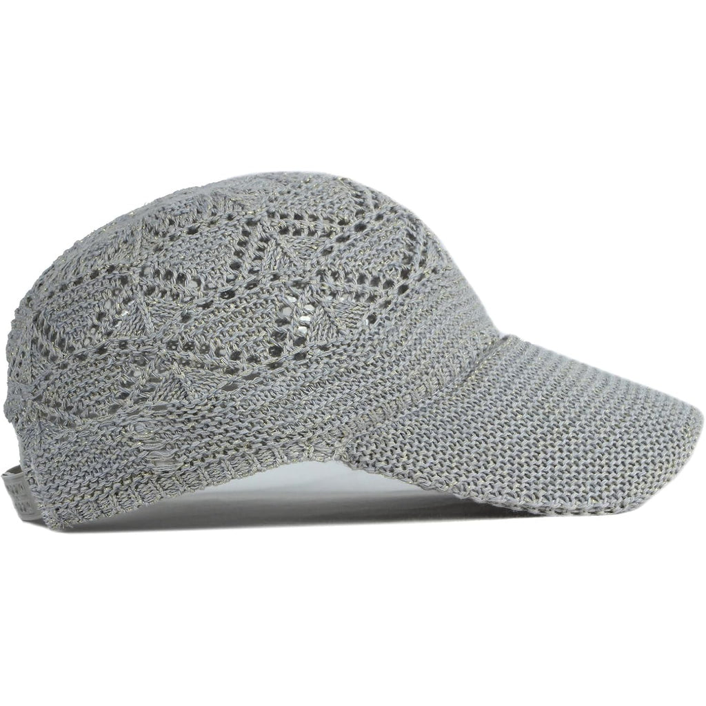 FASHIXD Knit Mesh Baseball Cap for Women Summer Yarn Trucker Hats Breathable Outdoor Hat Light Grey