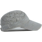FASHIXD Knit Mesh Baseball Cap for Women Summer Yarn Trucker Hats Breathable Outdoor Hat Light Grey
