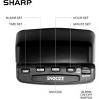 Sharp Digital Alarm Clock With Keyboard Controls, Red Led, Battery Backup