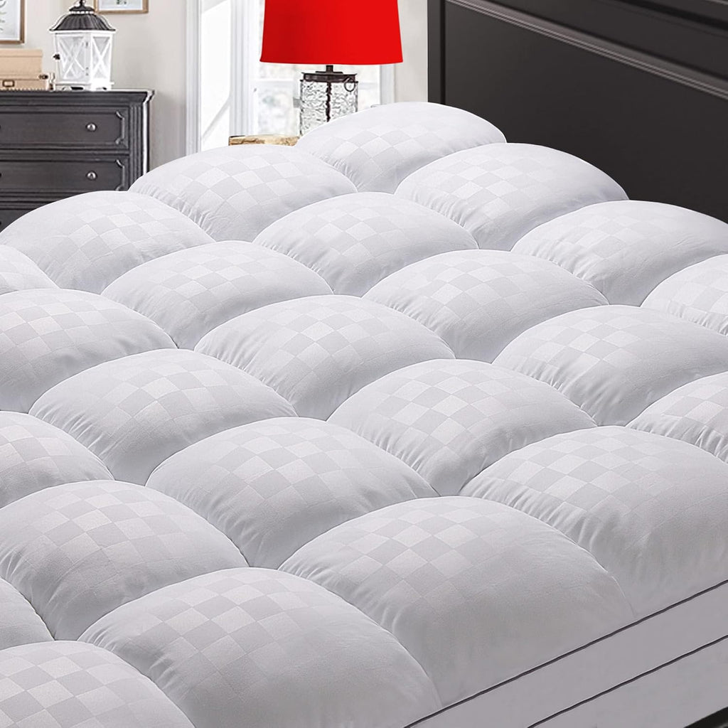 Mattress Topper Queen,Extra Thick Mattress Pad Cover For Back Pain,Cooling Mattress Protector With 8-21 Inch Deep Pocket,Overfilled Down Alternative Filling