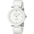 Anne Klein Women's Black Ceramic Bracelet Watch with Diamond Accent