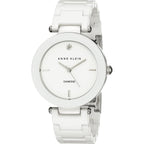 Anne Klein Women's Black Ceramic Bracelet Watch with Diamond Accent