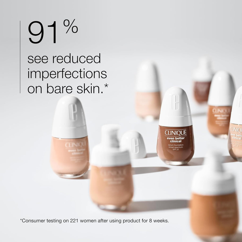Clinique Even Better Clinical Serum Full Coverage Hydrating Foundation Broad Spectrum Spf 25 With Vitamin C, Salicylic Acid + Hyaluronic Acid For Oily Skin Types