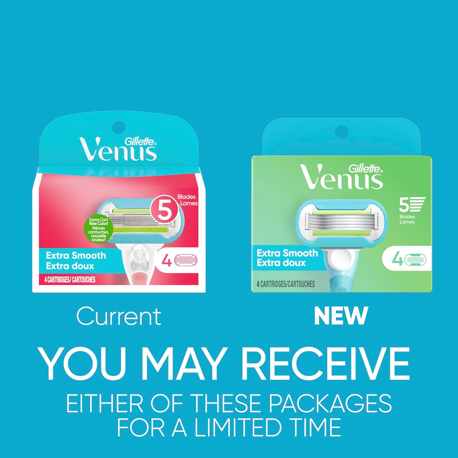Gillette Venus Extra Smooth Womens Razor Blade Refills, 4 Count, Designed for a Close, Smooth Shave