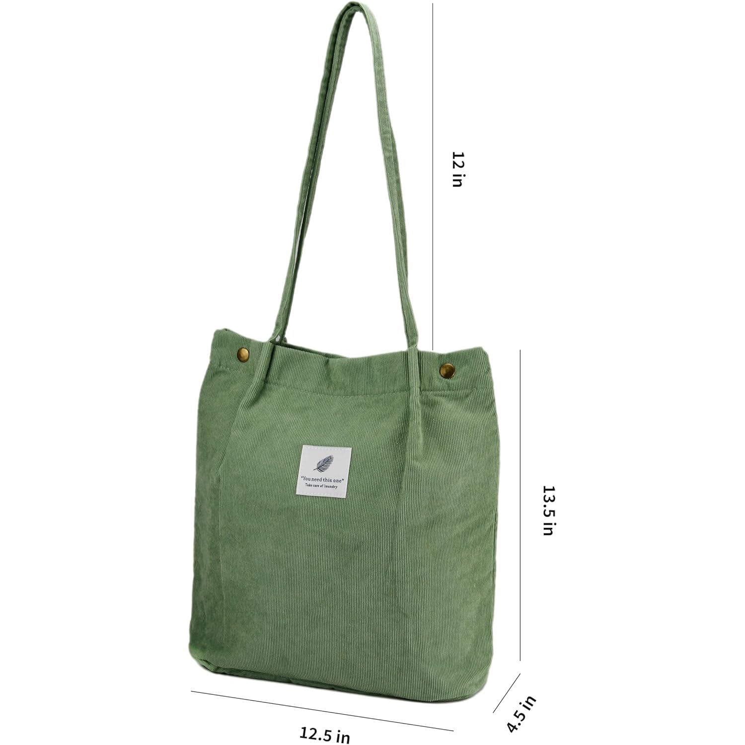 Corduroy Tote Bag Cute Tote Bags for Women Shoulder Bag with Inner Pocket for Work Beach Travel and Shopping Grocery