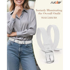 SUOSDEY Women Belts For Jeans Dresses Pants Ladies Leather Waist Belt with Elegant Buckle, Width 1.3"