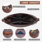 Aphison Trendy Leather Crossbody Purse With Adjustable Strap, Women'S Shoulder Handbag